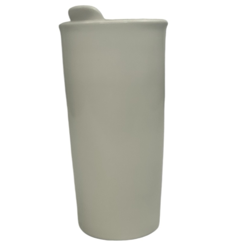 Rae Dunn Coffee Travel Mug Tumbler Large Letter Ivory Ceramic Hot/Cold Cup Lid - Picture 3 of 13